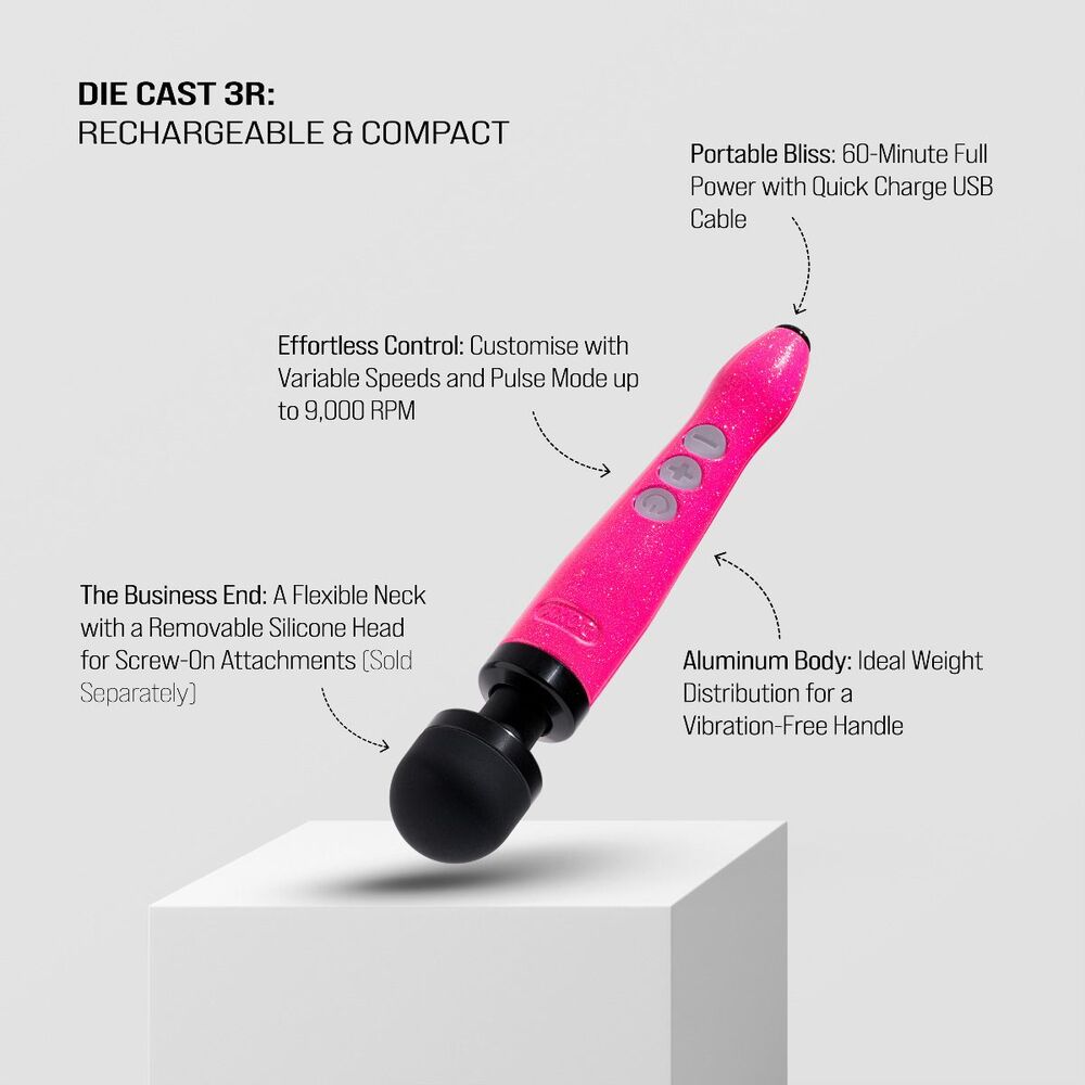 Doxy Die Cast Wand Rechargeable HOT PINK