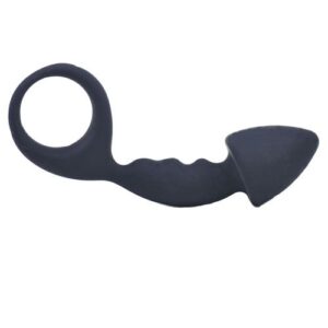 Black Silicone Curved Comfort Butt Plug