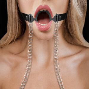 Ouch O Ring Gag With Nipple Clamps