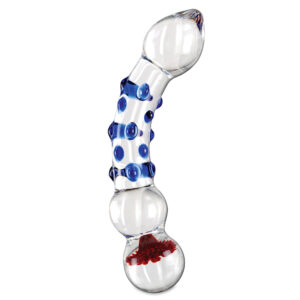 Pipedream Icicles No. 18 Textured Curved Glass Dildo with Flower Detail