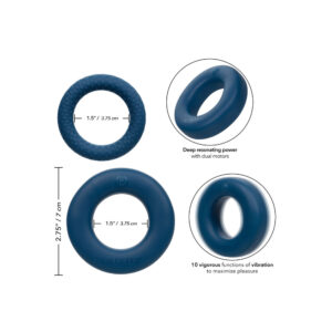 Link Up Optimum Vibrating Cock Ring Set Blue